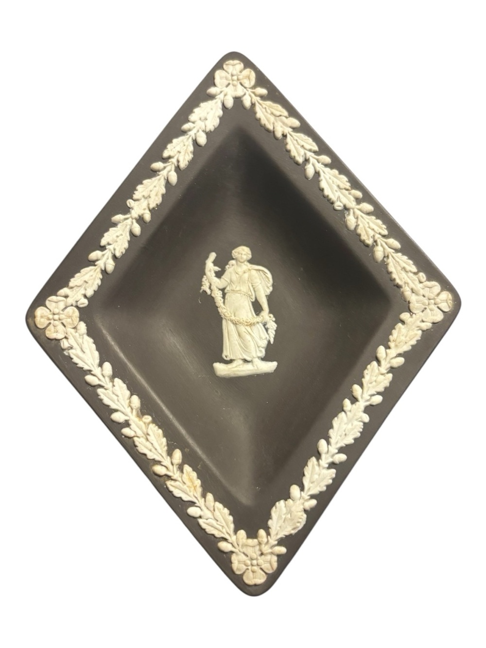 Wedgwood Vintage Black and White Jasperware Diamond Dish from 70’s